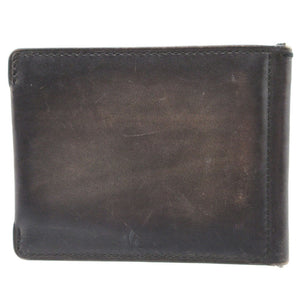 ベルルッティ カリグラフィー レザー ブラック 黒 マネークリップ 札入れ 2つ折り 財布 0119【中古】BERLUTI