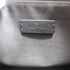 美品 ヴァレンティノ VLTNロゴ キャンバス ブラック 黒 ブルー 青 クラッチバッグ バッグ 0120【中古】VALENTINO