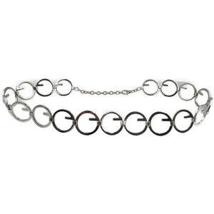 美品 グッチ GG シルバーチェーン ステンレス ベルト 0130【中古】GUCCI