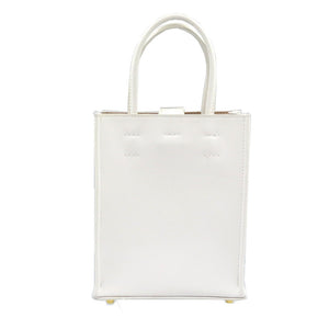 美品 ヌメロヴェントゥーノ 20EBM0205ENGT マイクロショッピング エナメル ゴールド金具 ホワイト 白 ハンドバッグ 0142【中古】N°21