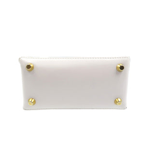 美品 ヌメロヴェントゥーノ 20EBM0205ENGT マイクロショッピング エナメル ゴールド金具 ホワイト 白 ハンドバッグ 0142【中古】N°21