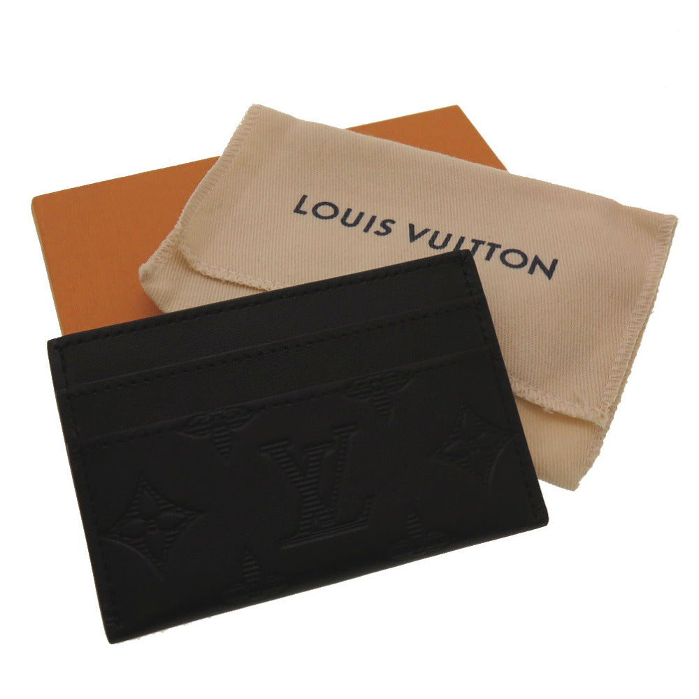 新品同様 ルイ ヴィトン モノグラム シャドウ ポルト カルト ダブル ノワール M81415 カードケース ブラック LV 0159 【中古】 LOUIS VUITTON