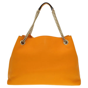 新品同様 グッチ ソーホー チェーン ショルダーバッグ インターロッキングG 308982 レザー オレンジ 0166【中古】GUCCI
