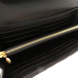 美品 ルイ ヴィトン ポルトフォイユ カプシーヌ レザー ブラック ロゴ M68590 長財布 財布 黒 LV 0170 【中古】 LOUIS VUITTON