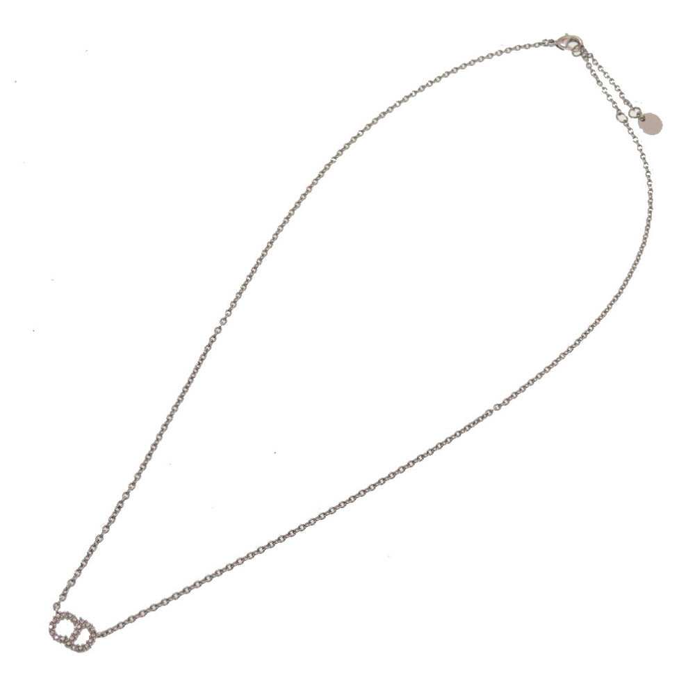 新品同様 クリスチャン ディオール クレールディーリュヌ ロゴ CD N0717 CDLCY D102 シルバー ストーン ネックレス アクセサリー 0174 【中古】 Christian Dior