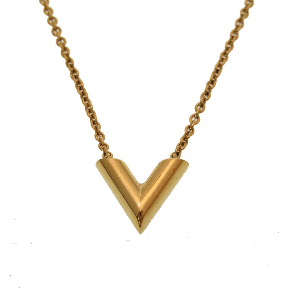 美品 ルイ ヴィトン ネックレス エセンシャルV M61083 ゴールド ネックレス アクセサリー LV 0177 【中古】 LOUIS VUITTON