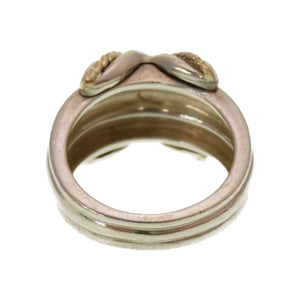 ティファニー シグネチャークロス リング 指輪 シルバー925 K18イエローゴールド 日本サイズ11号 アクセサリー 0179 【中古】 TIFFANY & Co.