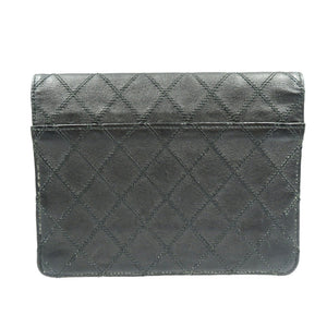 シャネル ビコローレ マトラッセ 2番台 レザー ゴールド金具 ブラック 黒 ポーチ 0189【中古】CHANEL