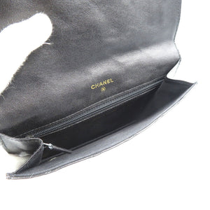 シャネル ビコローレ マトラッセ 2番台 レザー ゴールド金具 ブラック 黒 ポーチ 0189【中古】CHANEL