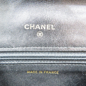 シャネル ビコローレ マトラッセ 2番台 レザー ゴールド金具 ブラック 黒 ポーチ 0189【中古】CHANEL