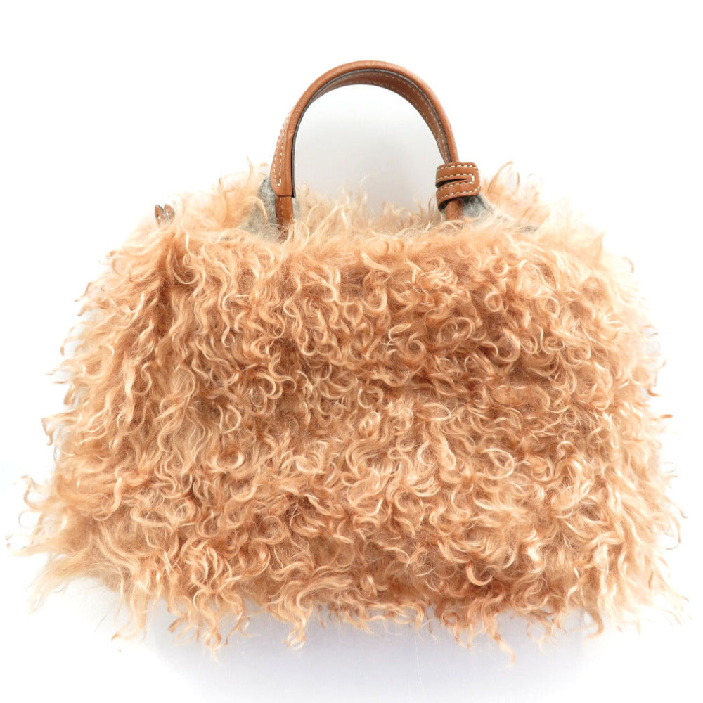 新品同様 トッズ モヘア ナイロン レザー シルバー金具 2WAY ハンドバッグ ショルダーバッグ 0191【中古】TOD'S