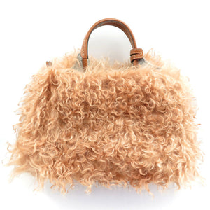 新品同様 トッズ モヘア ナイロン レザー シルバー金具 2WAY ハンドバッグ ショルダーバッグ 0191【中古】TOD'S