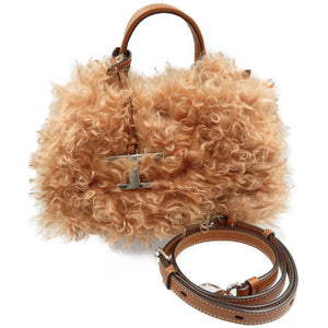 新品同様 トッズ モヘア ナイロン レザー シルバー金具 2WAY ハンドバッグ ショルダーバッグ 0191【中古】TOD'S