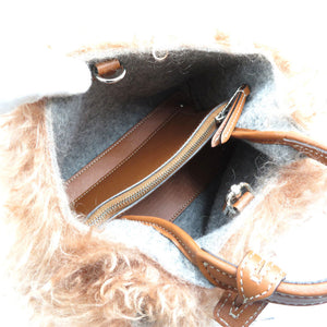 新品同様 トッズ モヘア ナイロン レザー シルバー金具 2WAY ハンドバッグ ショルダーバッグ 0191【中古】TOD'S