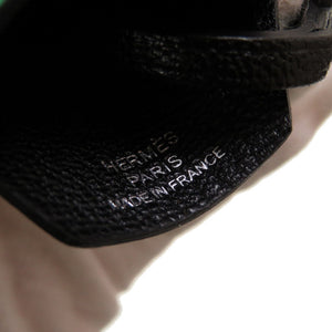 未使用 エルメス ジョッキー バッグチャーム ヴォーバレニア シェーブル ブラック ミント U刻印(2022年製) キーホルダー 0195 【中古】 HERMES