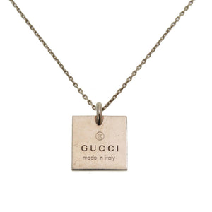 グッチ スクエアプレート シルバー925 ネックレス アクセサリー 0198 【中古】 GUCCI メンズ