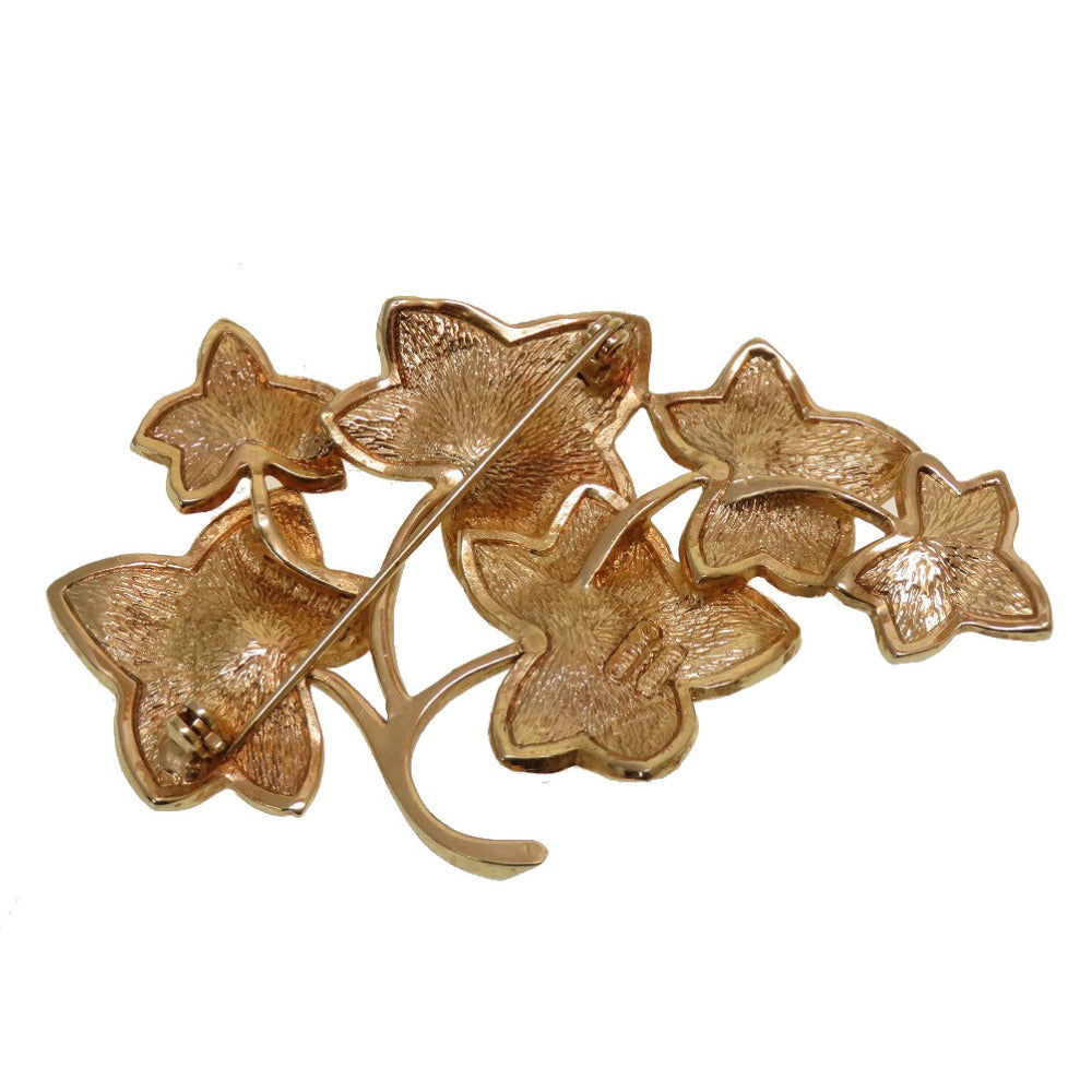 美品 ディオール リーフ 葉っぱ ブローチ ゴールド アクセサリー 0200 【中古】 Dior