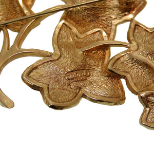 美品 ディオール リーフ 葉っぱ ブローチ ゴールド アクセサリー 0200 【中古】 Dior