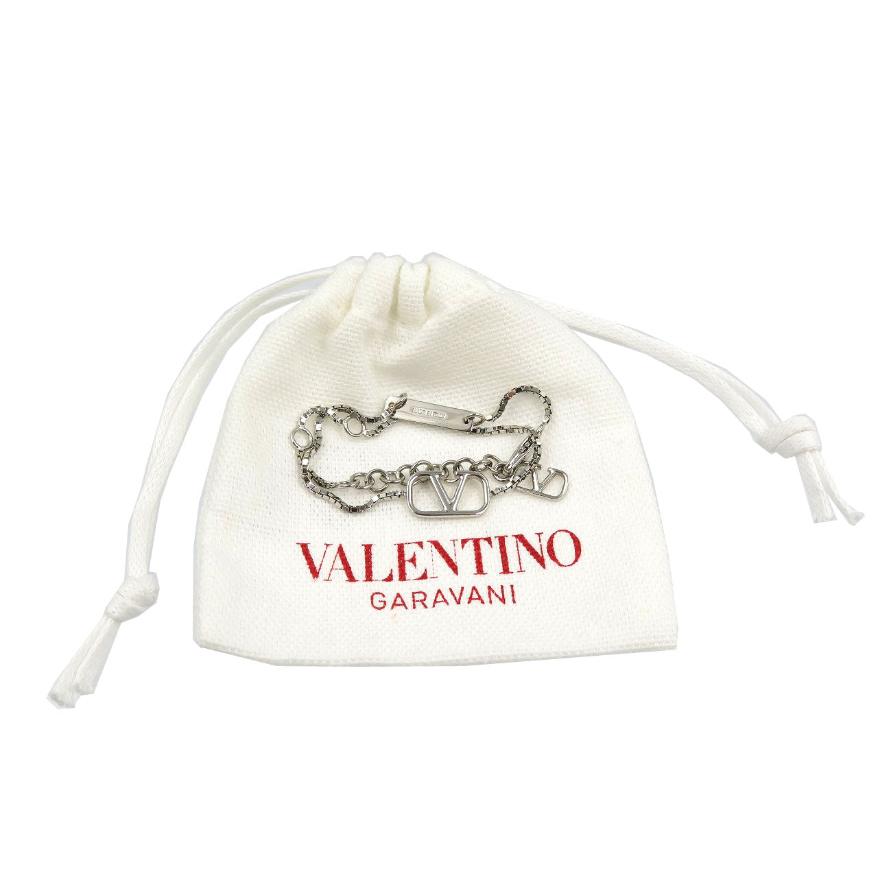 新品同様 ヴァレンティノガラヴァーニ Vロゴ メタル シルバー ブレスレット 0211【中古】VALENTINO GARAVANI
