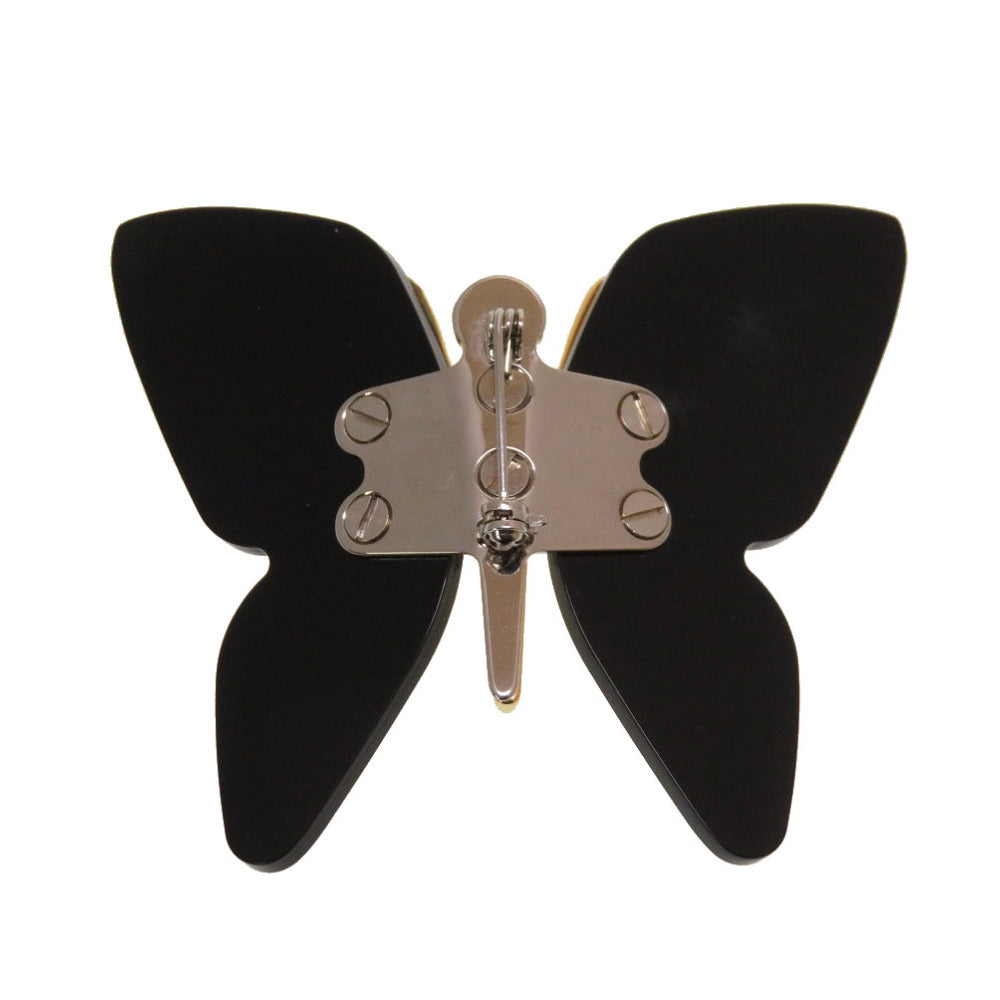 美品 グッチ バタフライモチーフ ゴールド ブラック アクセサリー 0214 【中古】 GUCCI