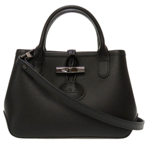 新品同様 ロンシャン ロゾ レザー ブラック 2WAY ハンドバッグ バッグ 黒 0217 【中古】 Longchamp