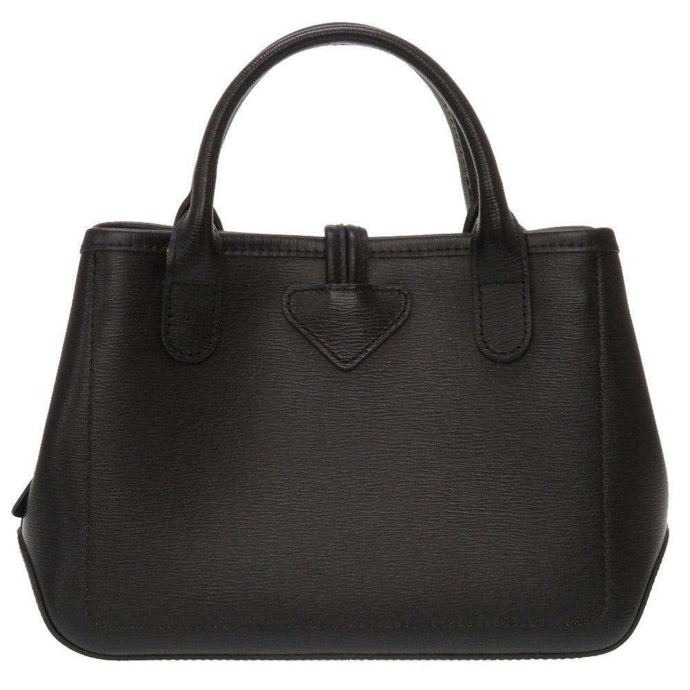 新品同様 ロンシャン ロゾ レザー ブラック 2WAY ハンドバッグ バッグ 黒 0217 【中古】 Longchamp