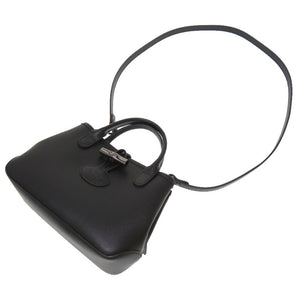 新品同様 ロンシャン ロゾ レザー ブラック 2WAY ハンドバッグ バッグ 黒 0217 【中古】 Longchamp