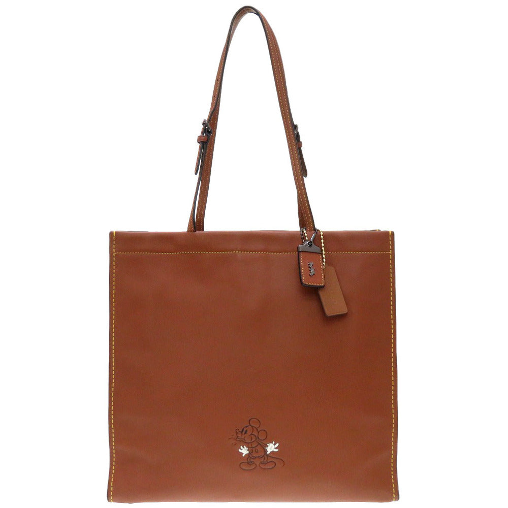 美品 コーチ × ディズニー ミッキー 37981 レザー ブラウン トートバッグ バッグ 茶 0221 【中古】 COACH × DISNEY