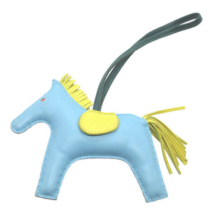 美品 エルメス ロデオチャームMM アニューミロ セレステ ライム マラカイト バッグチャーム キーホルダー 0223【中古】HERMES