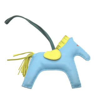 美品 エルメス ロデオチャームMM アニューミロ セレステ ライム マラカイト バッグチャーム キーホルダー 0223【中古】HERMES