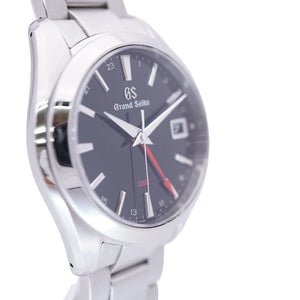 美品 セイコー グランドセイコー ヘリテージコレクション GMT SBGN013 / 9F86-0AF0 クオーツ 腕時計 SS ブラック 黒文字盤 0002【中古】SEIKO メンズ