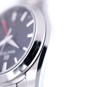 美品 セイコー グランドセイコー ヘリテージコレクション GMT SBGN013 / 9F86-0AF0 クオーツ 腕時計 SS ブラック 黒文字盤 0002【中古】SEIKO メンズ