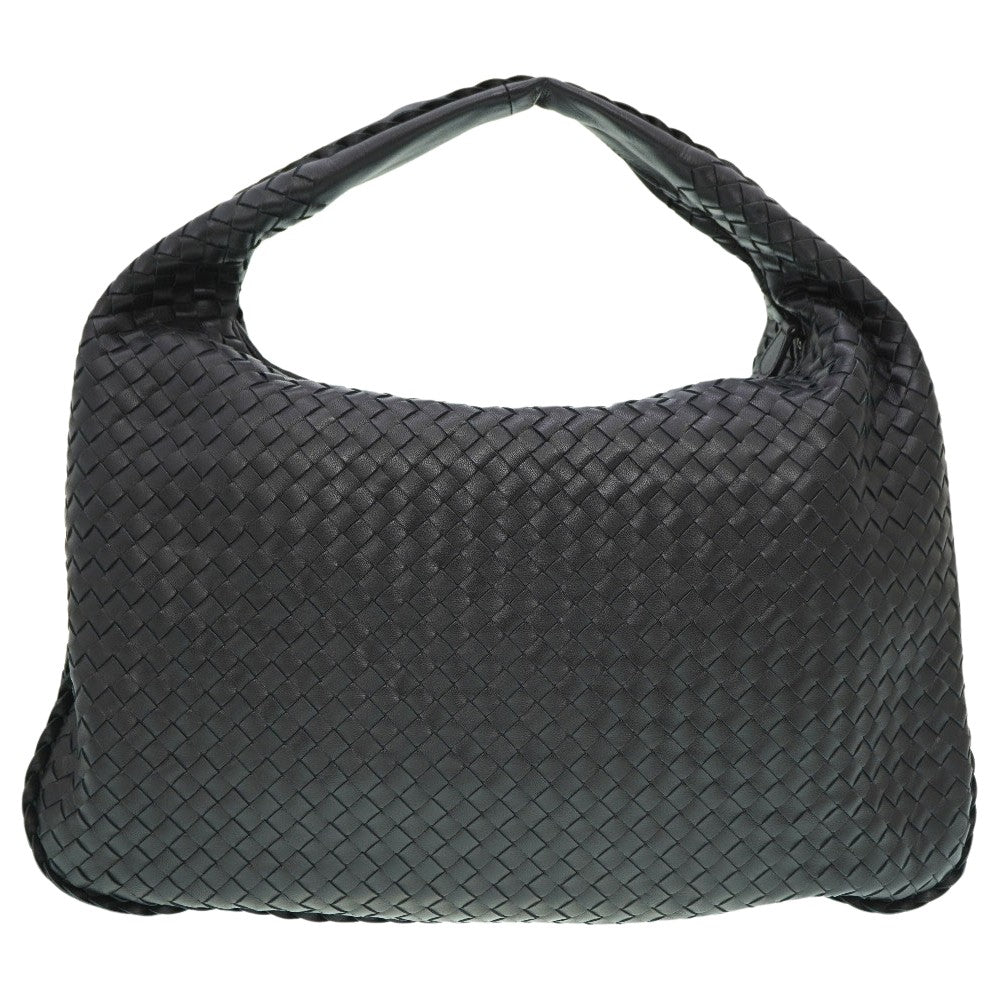 美品 ボッテガヴェネタ ホーボー イントレチャート ワンショルダーバッグ レザー ブラック 黒 0016【中古】BOTTEGAVENETA