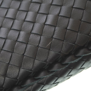 美品 ボッテガヴェネタ ホーボー イントレチャート ワンショルダーバッグ レザー ブラック 黒 0016【中古】BOTTEGAVENETA