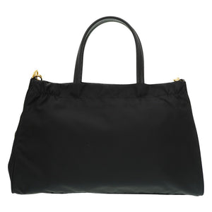 美品 プラダ 2WAY ナイロン 1BA843 2WAY トートバッグ ブラック ストラップ付 黒 0019【中古】PRADA