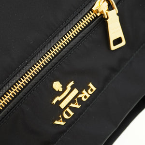 美品 プラダ 2WAY ナイロン 1BA843 2WAY トートバッグ ブラック ストラップ付 黒 0019【中古】PRADA