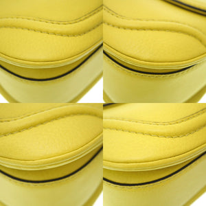 新品同様 グッチ ニューバンブー ショルダー ハンドバッグ 254884 レザー イエロー ストラップ付 0020【中古】GUCCI 黄色