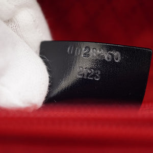 美品 グッチ バンブー ヴィンテージ トートバッグ レザー ネイビー 紺 0021【中古】GUCCI