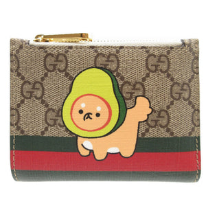 新品同様 グッチ コンパクトウォレット 736758 アニマルプリント 2023年モデル GGスプリーム レザー ベージュ 財布 0022【中古】GUCCI