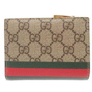 新品同様 グッチ コンパクトウォレット 736758 アニマルプリント 2023年モデル GGスプリーム レザー ベージュ 財布 0022【中古】GUCCI