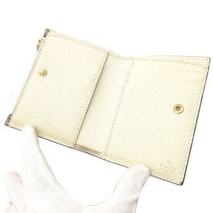 新品同様 グッチ コンパクトウォレット 736758 アニマルプリント 2023年モデル GGスプリーム レザー ベージュ 財布 0022【中古】GUCCI