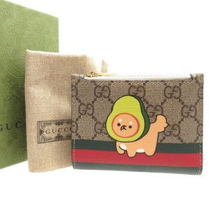 新品同様 グッチ コンパクトウォレット 736758 アニマルプリント 2023年モデル GGスプリーム レザー ベージュ 財布 0022【中古】GUCCI