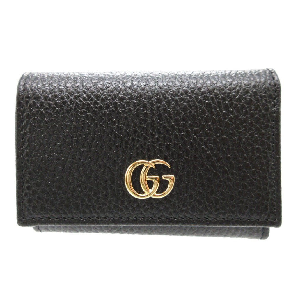 未使用 グッチ コンパクトウォレット 644407 ダブルG レザー ブラック 黒 財布 0023【中古】GUCCI