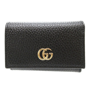 未使用 グッチ コンパクトウォレット 644407 ダブルG レザー ブラック 黒 財布 0023【中古】GUCCI