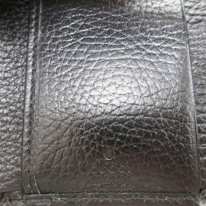 未使用 グッチ コンパクトウォレット 644407 ダブルG レザー ブラック 黒 財布 0023【中古】GUCCI