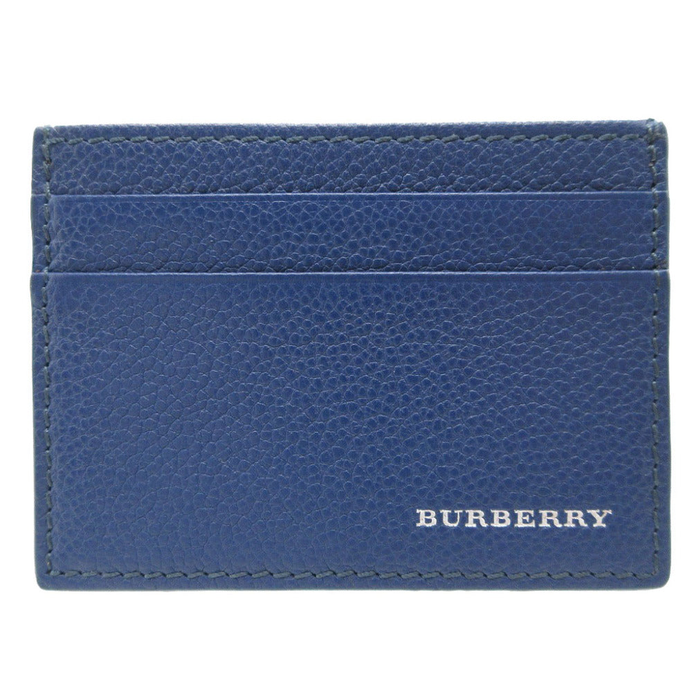 新品同様 バーバリー レザー ブルー 青 カードケース 0025【中古】BURBERRY