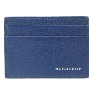 新品同様 バーバリー レザー ブルー 青 カードケース 0025【中古】BURBERRY