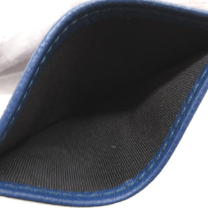 新品同様 バーバリー レザー ブルー 青 カードケース 0025【中古】BURBERRY