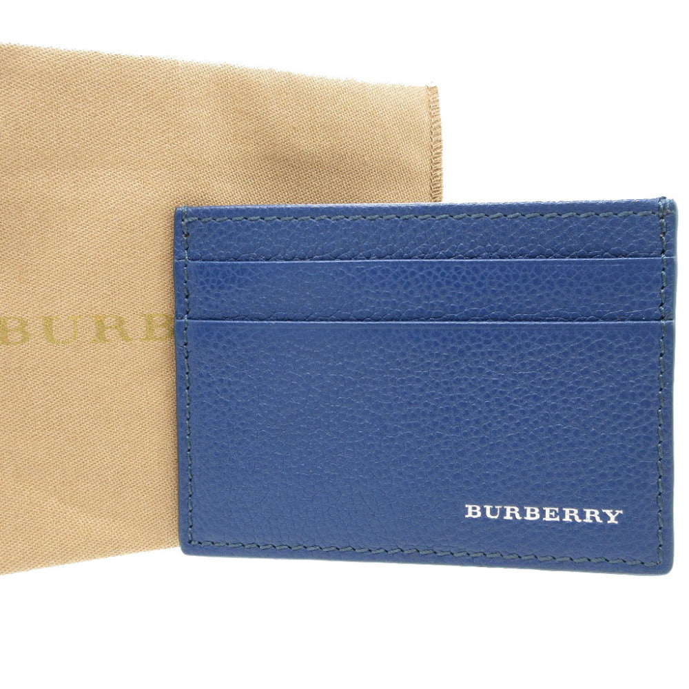 新品同様 バーバリー レザー ブルー 青 カードケース 0025【中古】BURBERRY