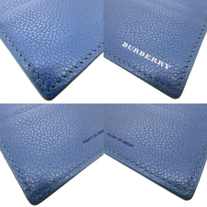 新品同様 バーバリー レザー ブルー 青 カードケース 0025【中古】BURBERRY